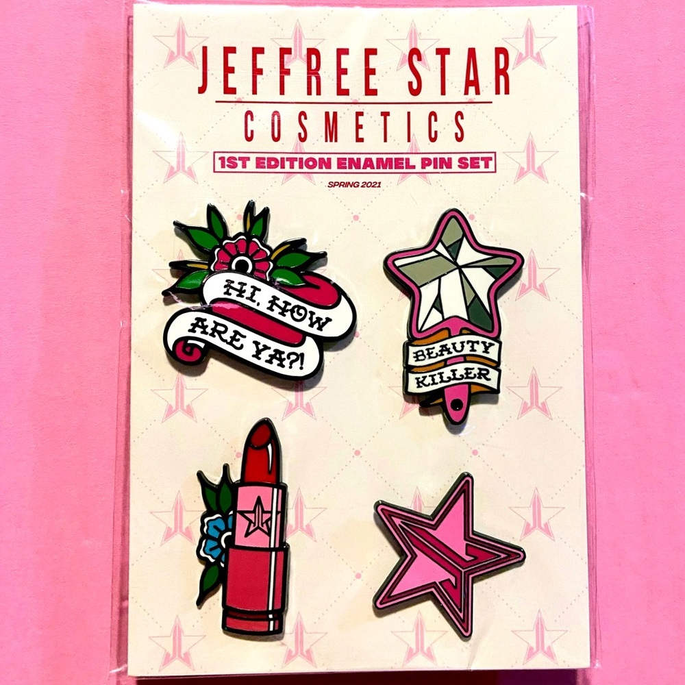 JEFFREE STAR COSMETICS Spring 2021 Limited 1st Edition,  Enamel Makeup Pins Set